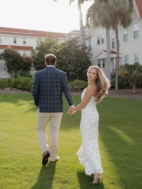 Jonathan Simkhai Valletta Strapless White Floral Lace Gown